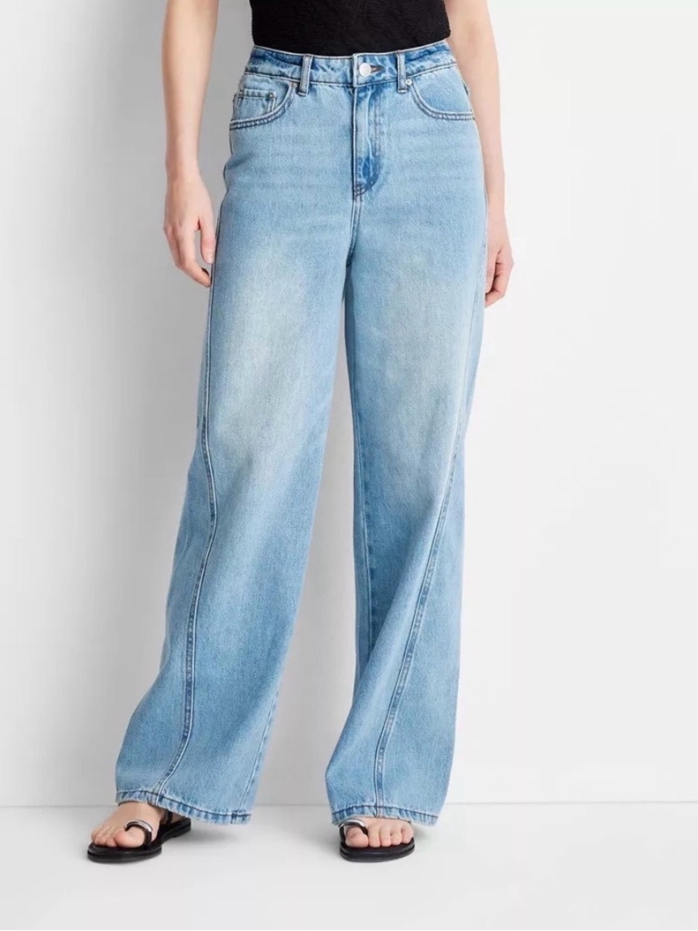 Light Wash High-Rise Wide-Leg Jeans for Women by Future Collective  Size 6 - Picture 4 of 4